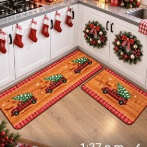 Juego de 2 tapetes navideños de cocina